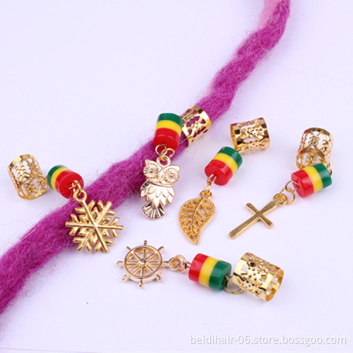 Hair Jewelry Rings Decorations Pendants Aluminum Dreadlocks Beads Metal Cuffs Hair Decorations Rings Accessories